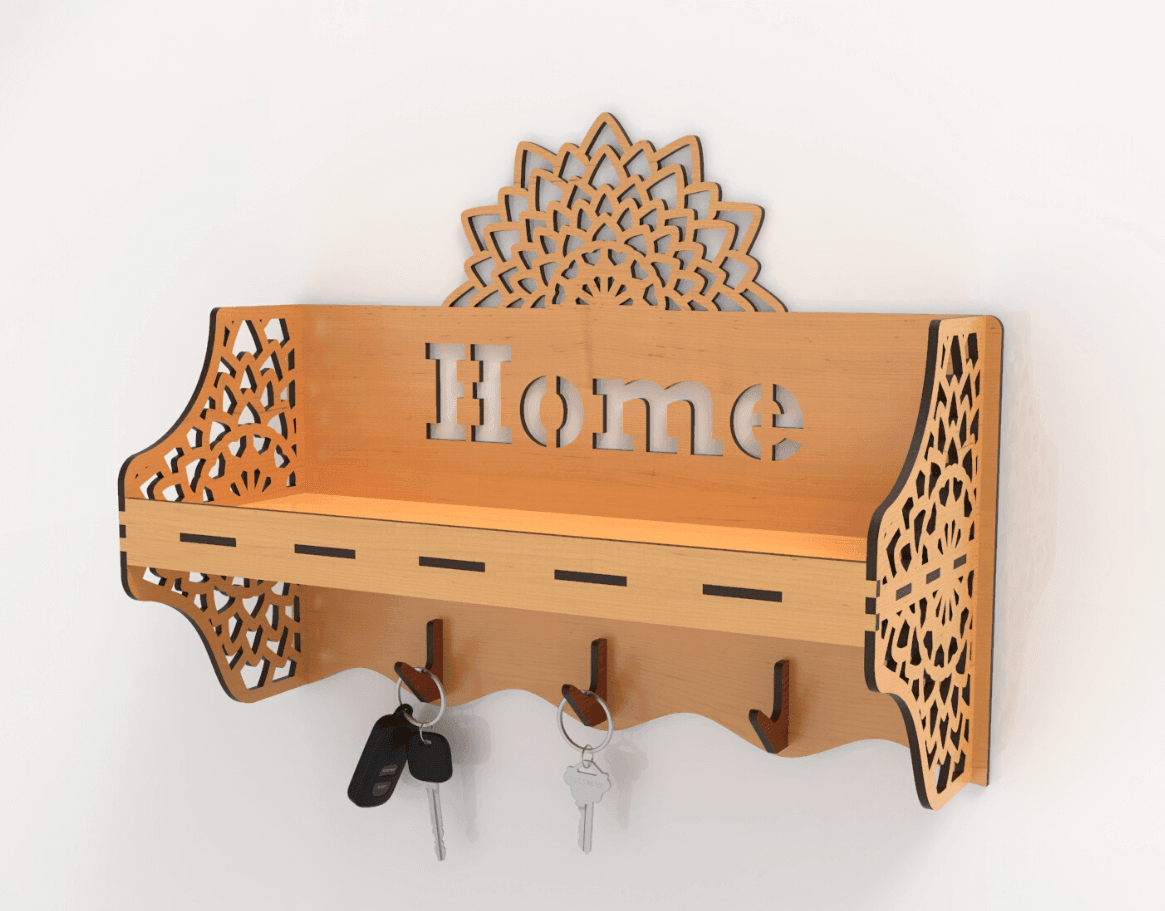 Handmade Wooden key holder, Wall decor