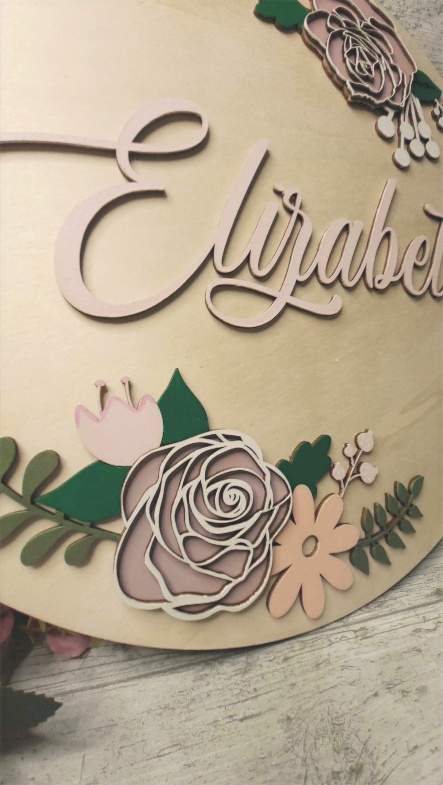 Personalised Flowers Nursery Name Plaque