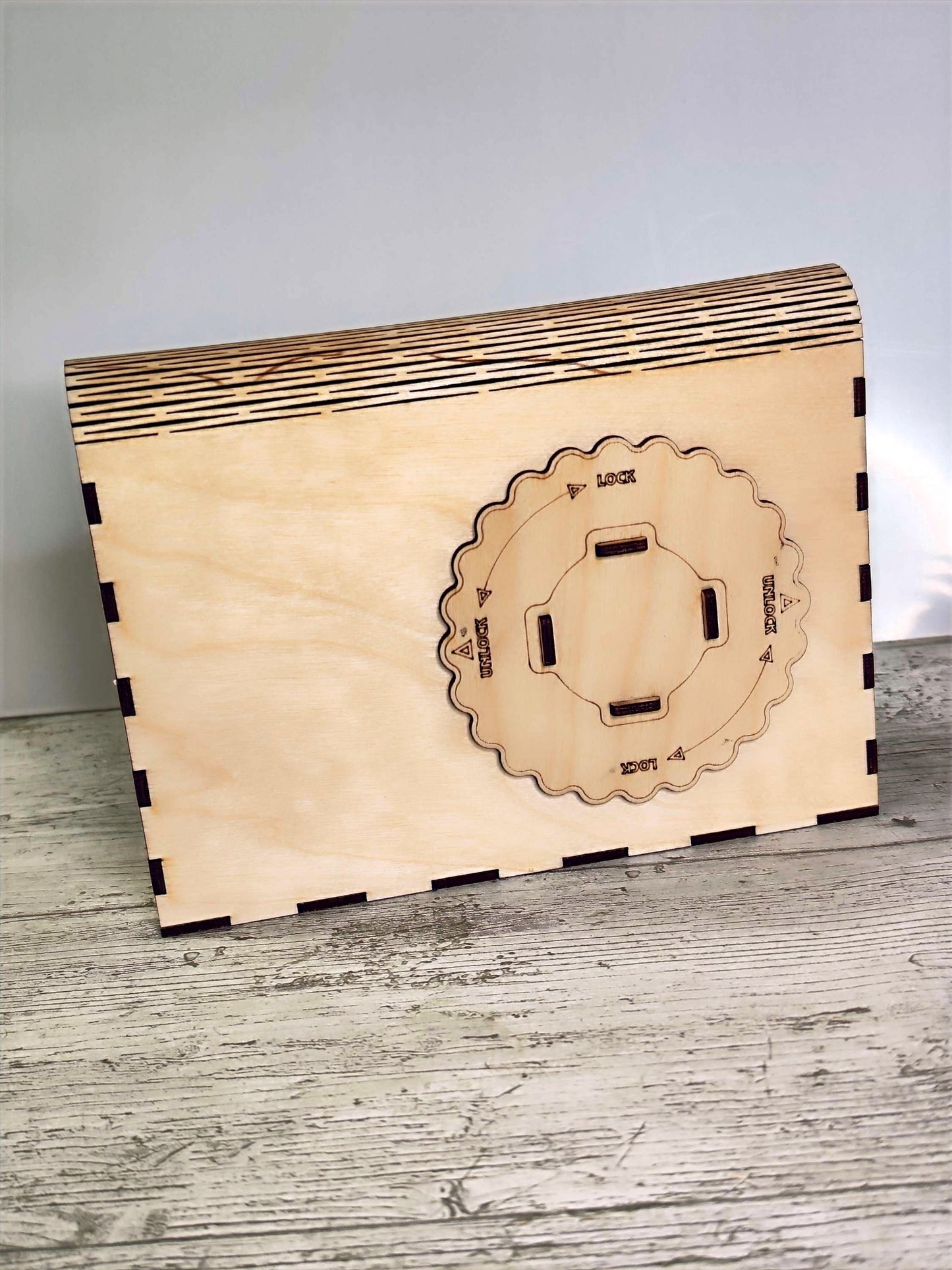 Wooden Table Clock With Photo Frame