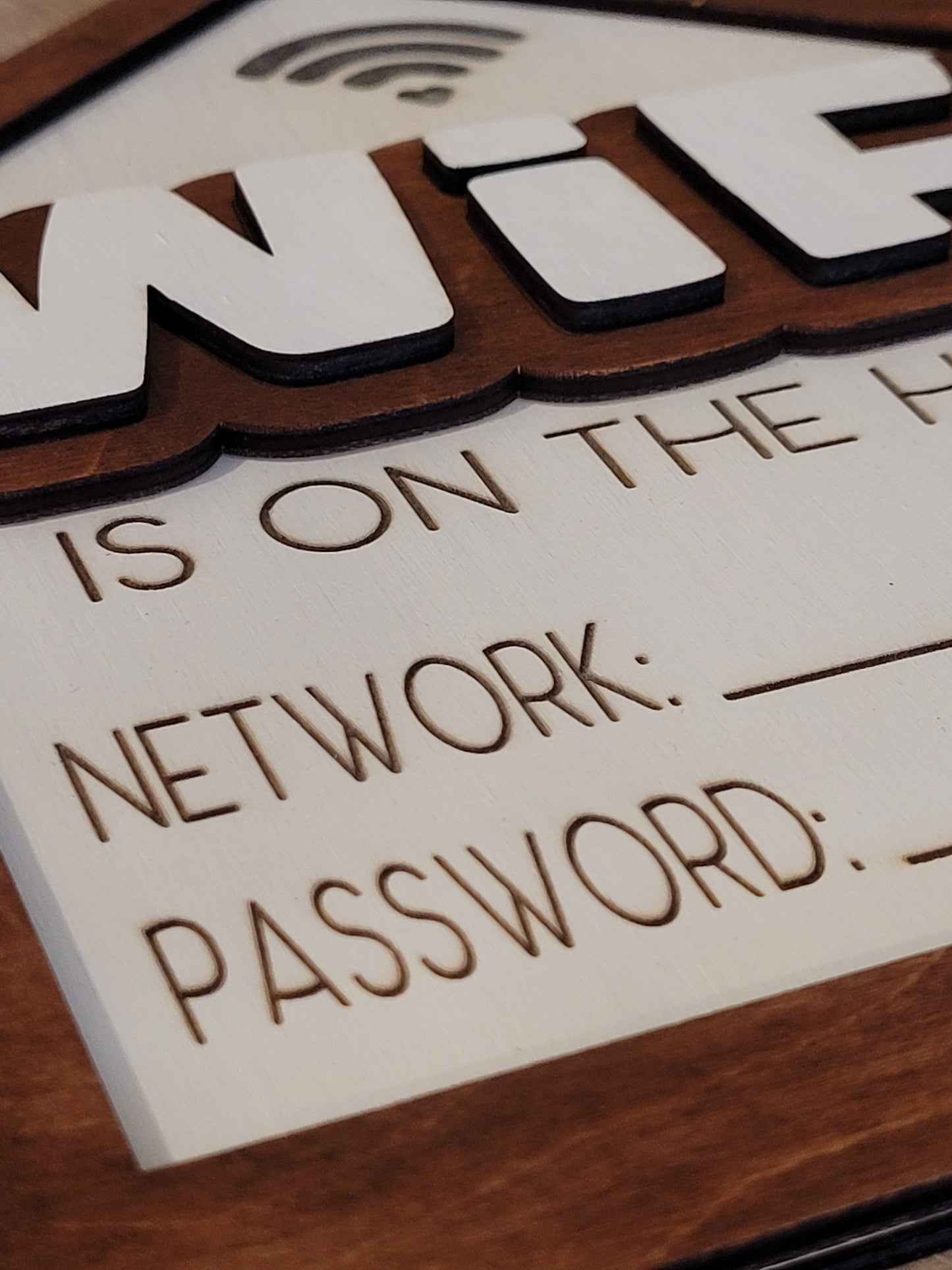 Wooden Wifi network sign, Wall decor