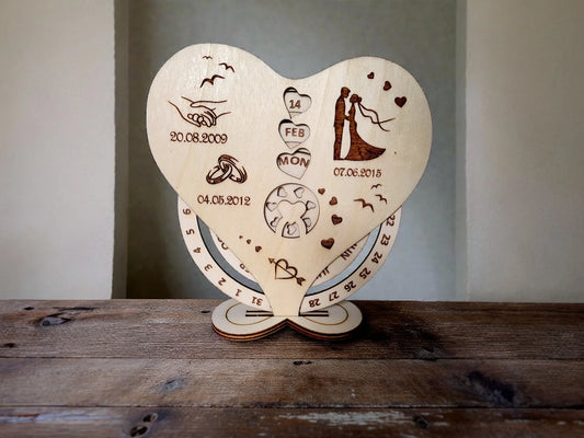 Perpetual calendar, valentine's day gift