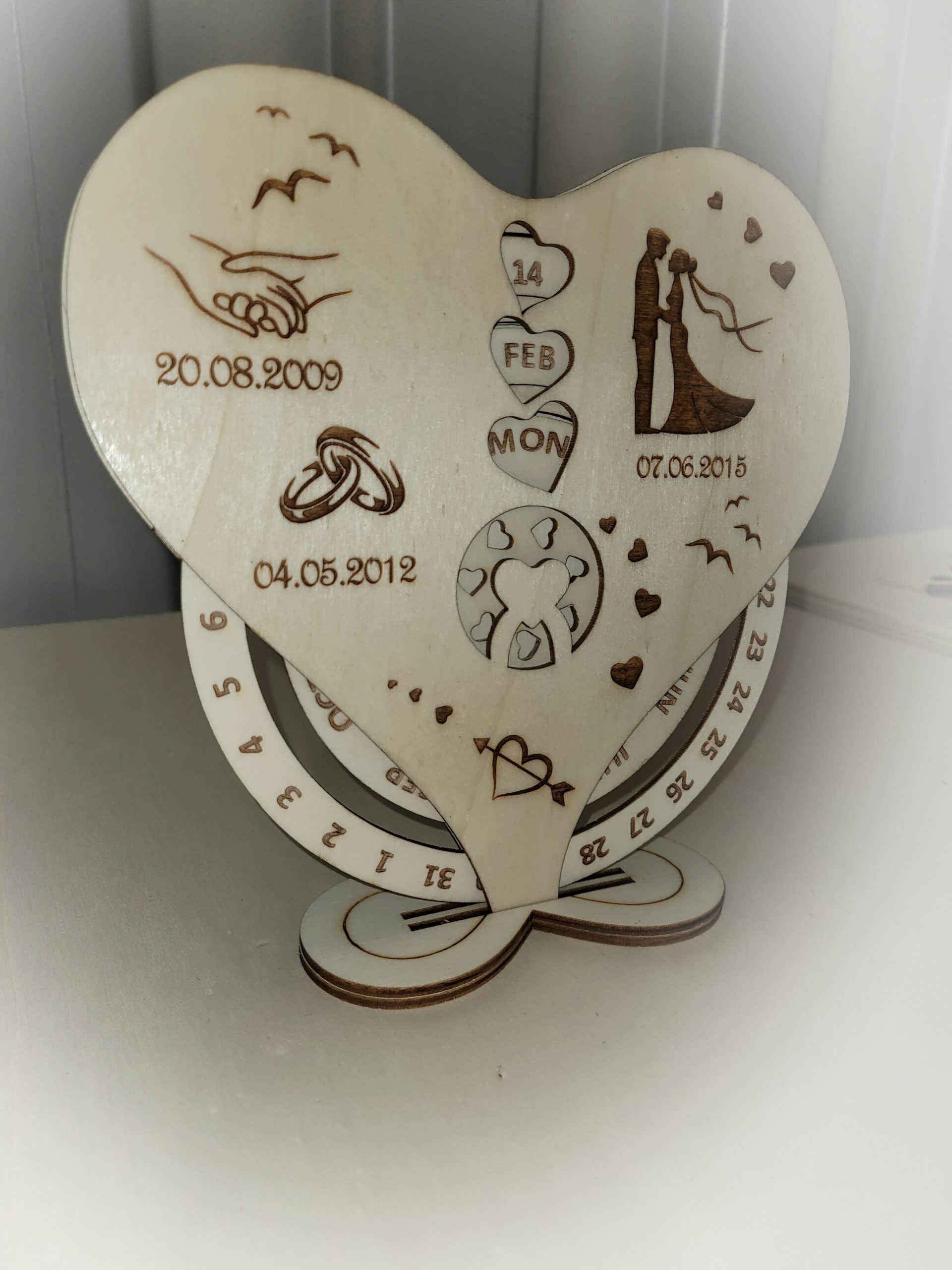 Personalised Perpetual Calendar, Valentine's Day