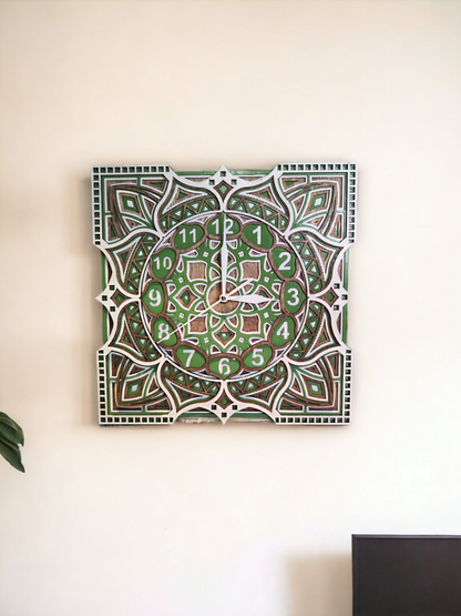 Wooden Wall Clock "Mandala"