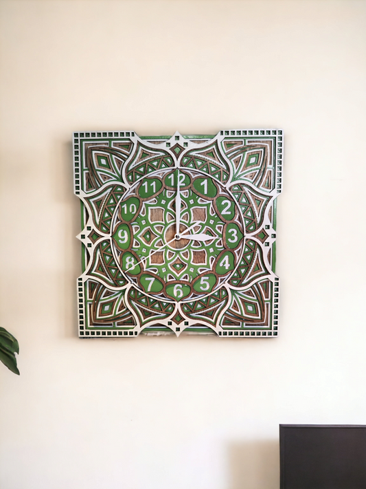 Wooden Wall Clock "Mandala"