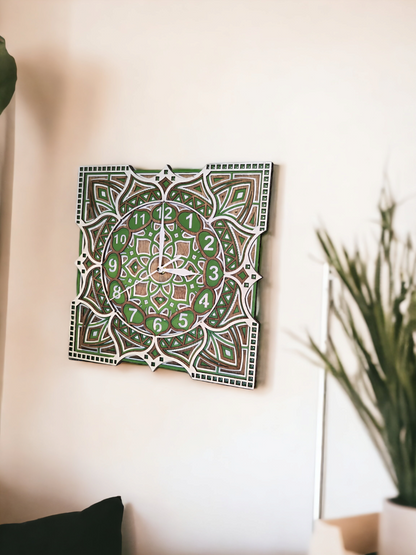 Wooden Wall Clock "Mandala"