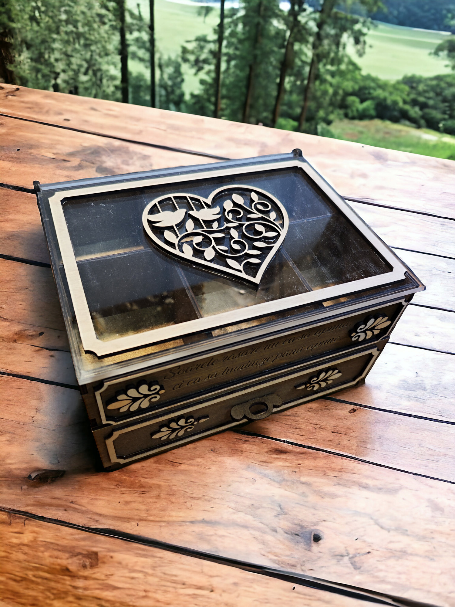 Wooden Jewelry Box with drawer