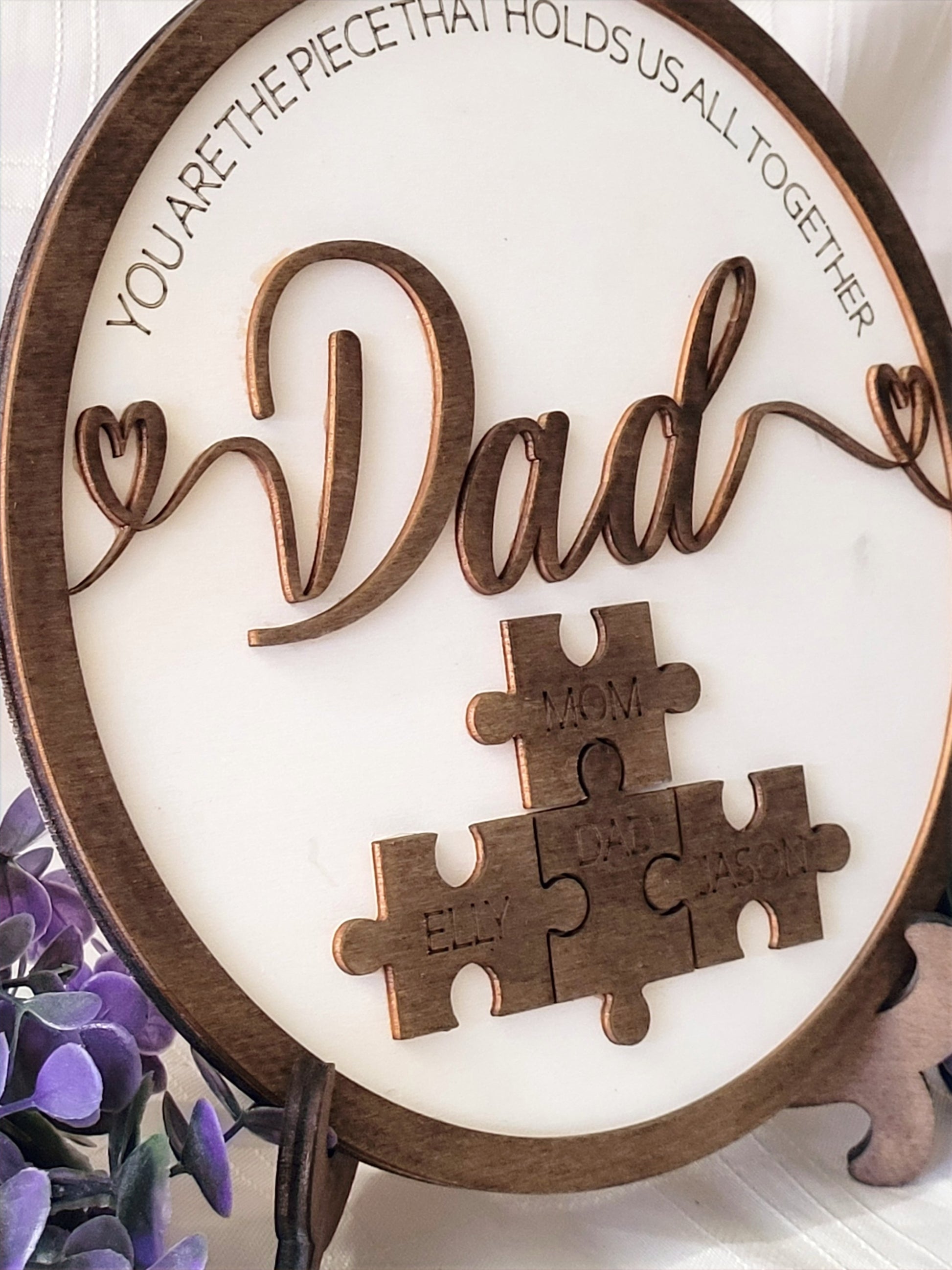 Dad Puzzle Sign, You are the Piece that Holds us Together, Multi-layer Dad sign