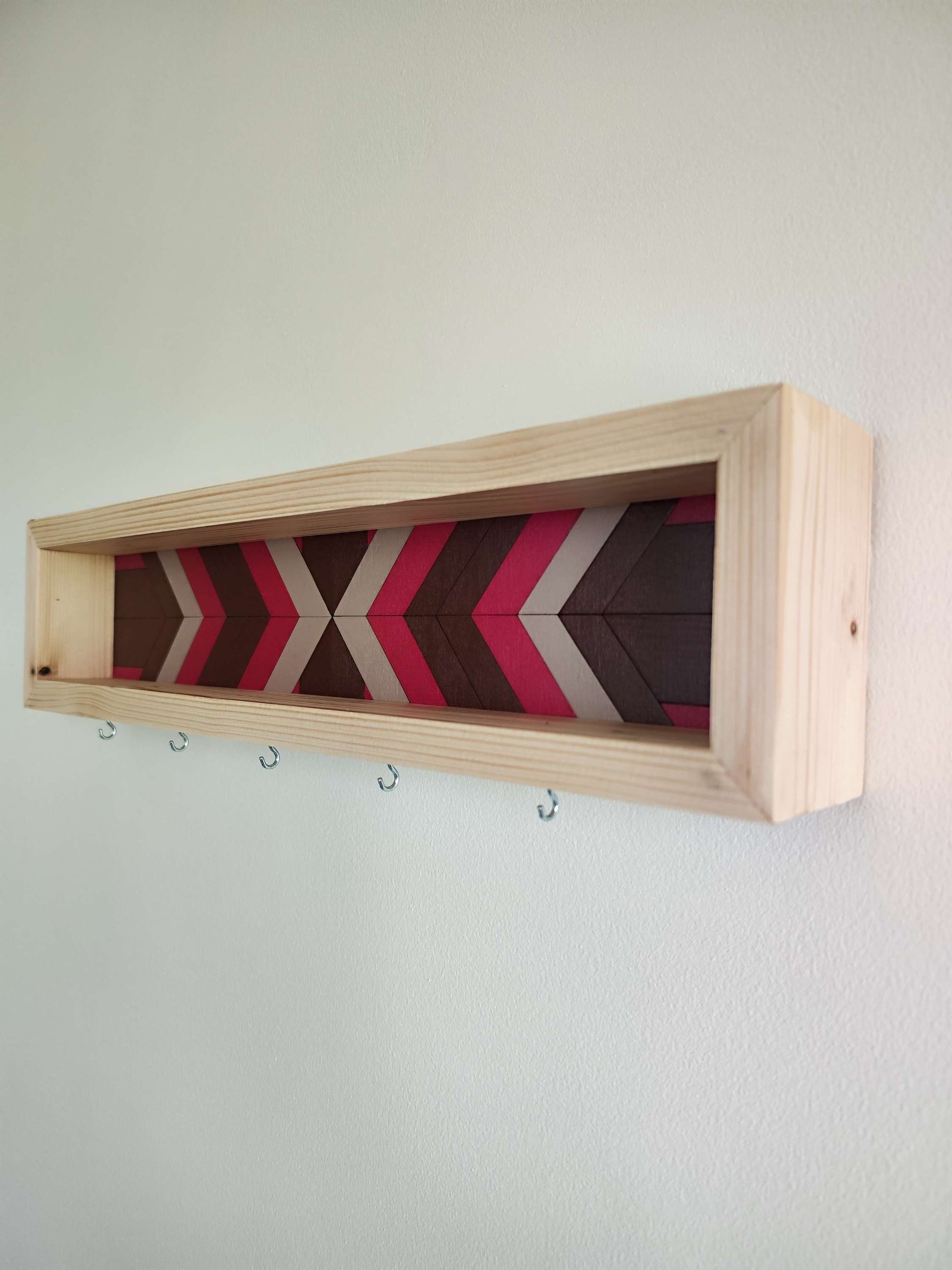 Wooden Key Holder Mosaic Design