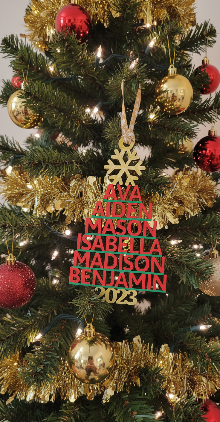 Personalised Family Names Christmas Tree Decoration