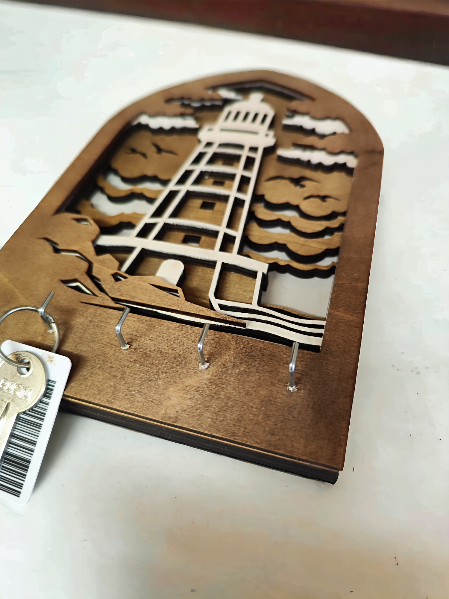 Lighthouse Arch Wooden Key Holder