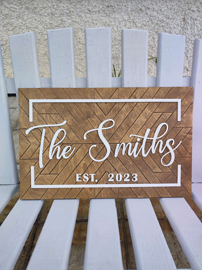3D Wooden Personalised Family Sign