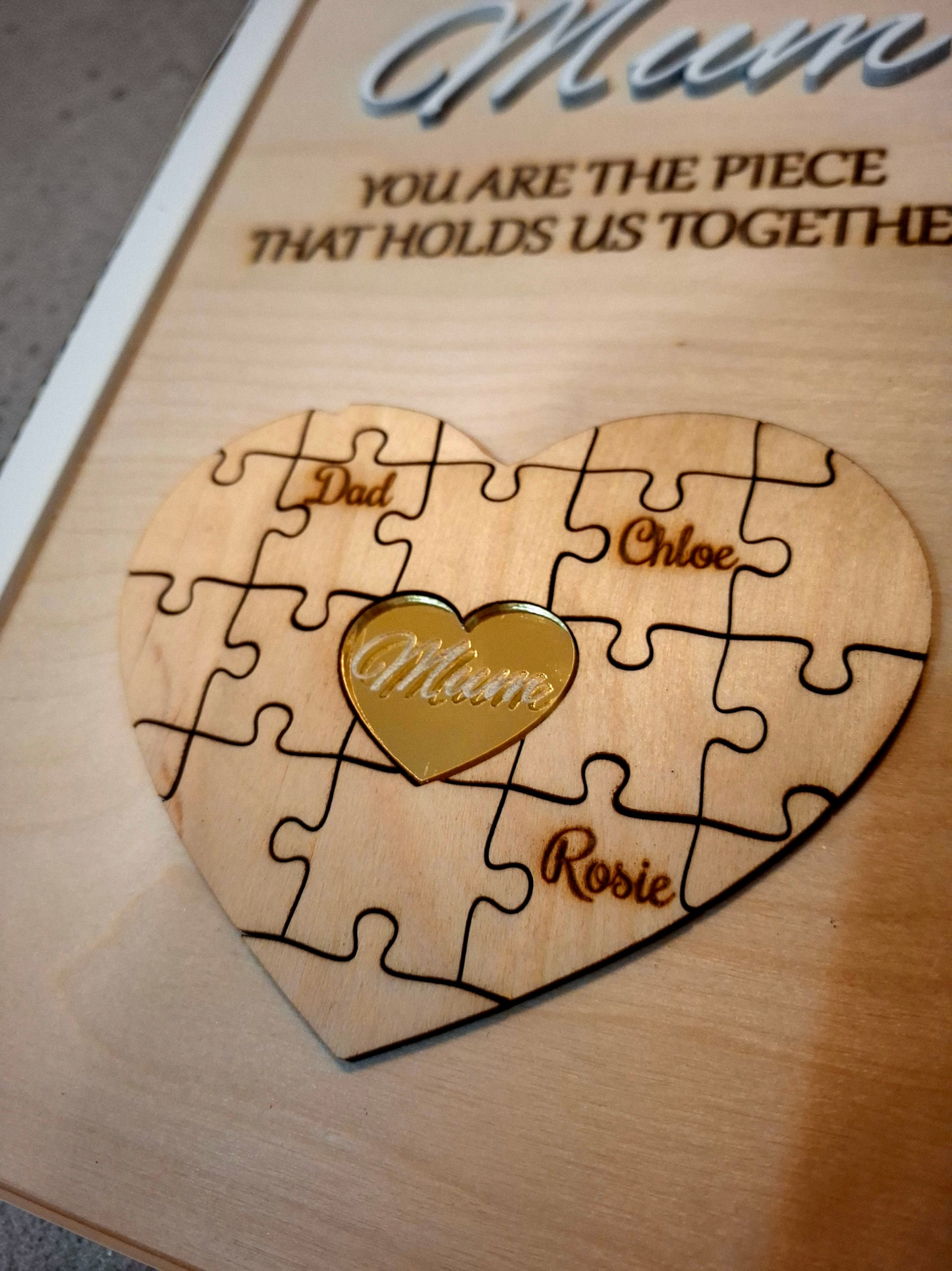 Personalised Wooden Mother's Day Sign with Acrylic Heart | Digital file