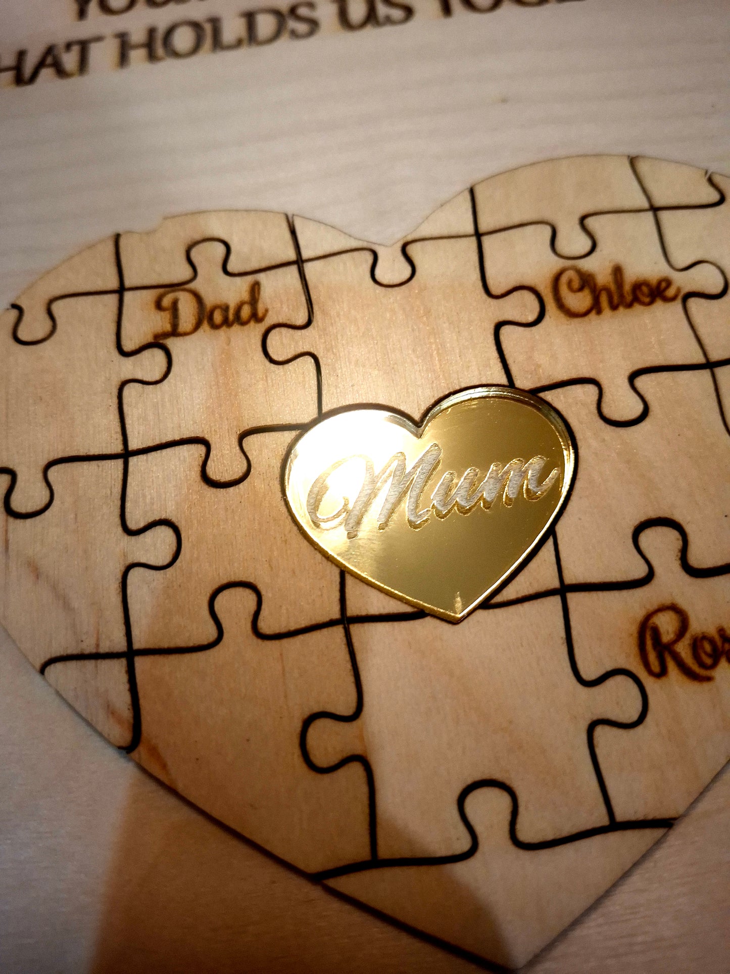 Personalised Wooden Mother's Day Sign with Acrylic Heart | Digital file