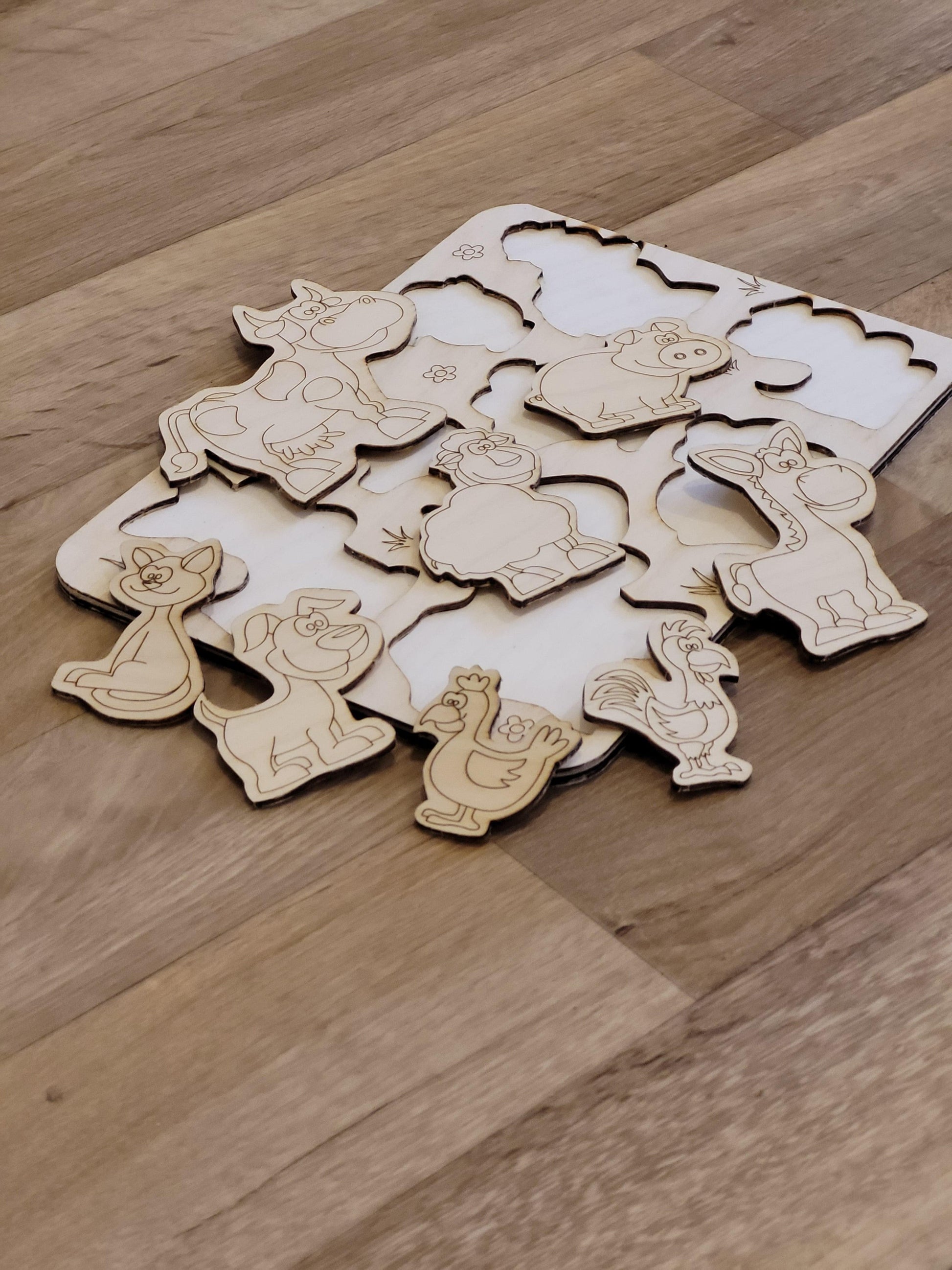 Hadmade Wooden Puzzle for toddlers, Montessori