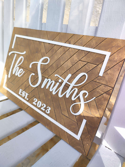 3D Wooden Personalised Family Sign