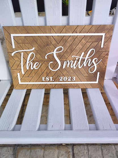 3D Wooden Personalised Family Sign