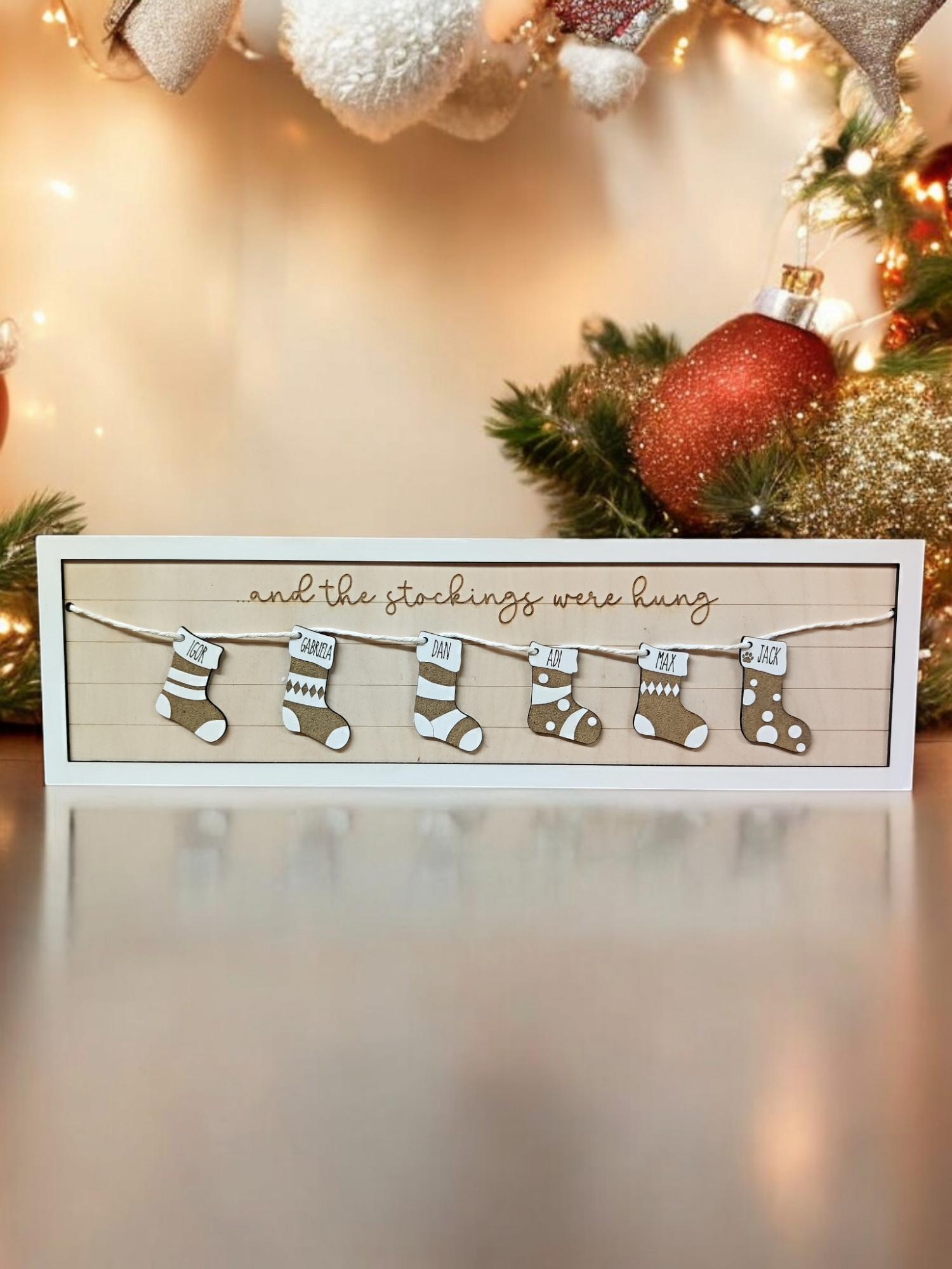 Christmas Stocking Family Sign