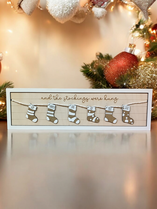 Christmas Stocking Family Sign
