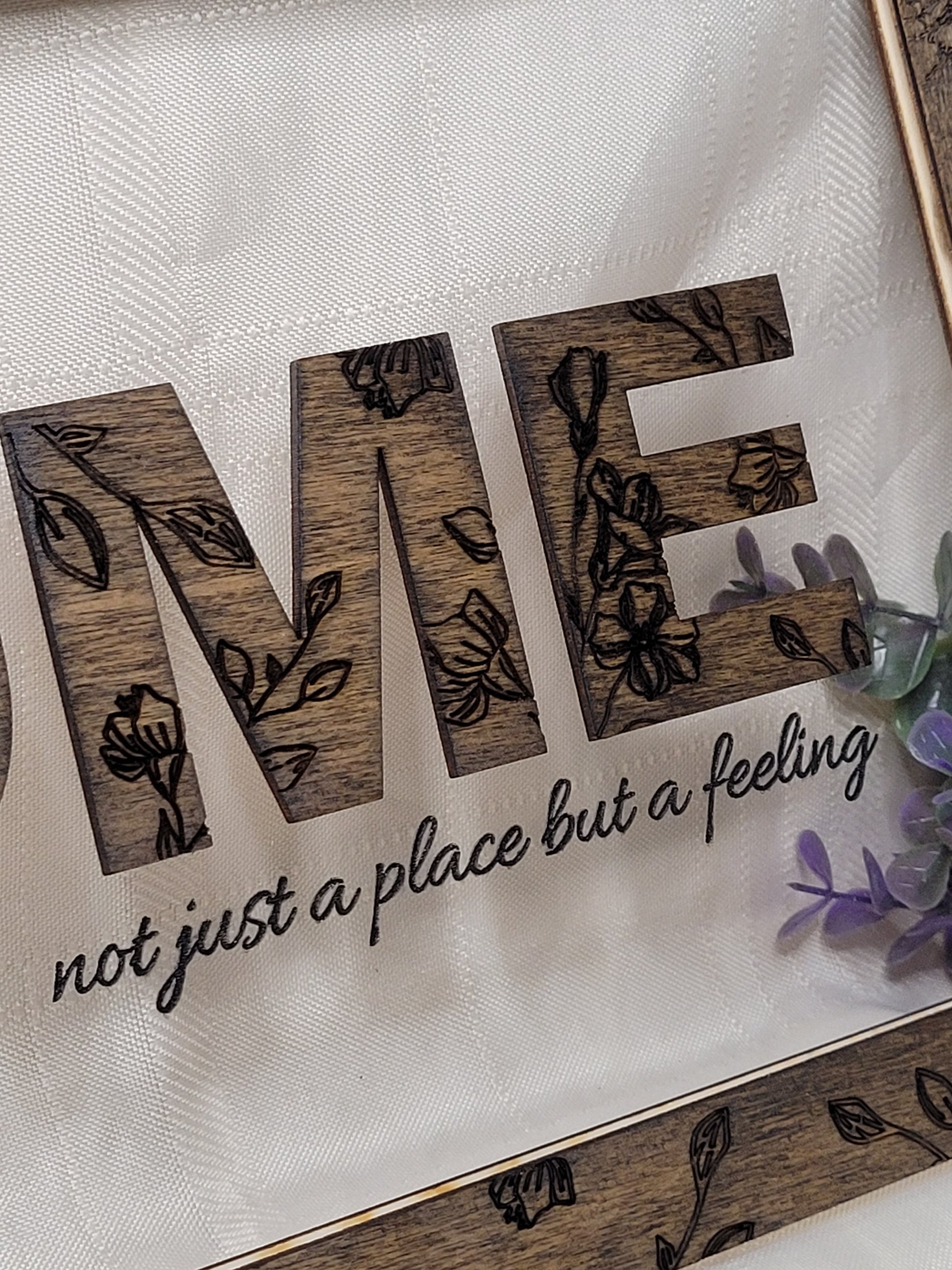 Home Quote Frame, Wild Flower designs, New Home gift