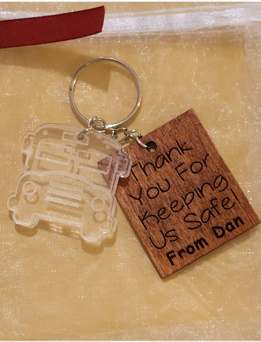 Personalised Bus Driver keychain | Gift for bus drivers