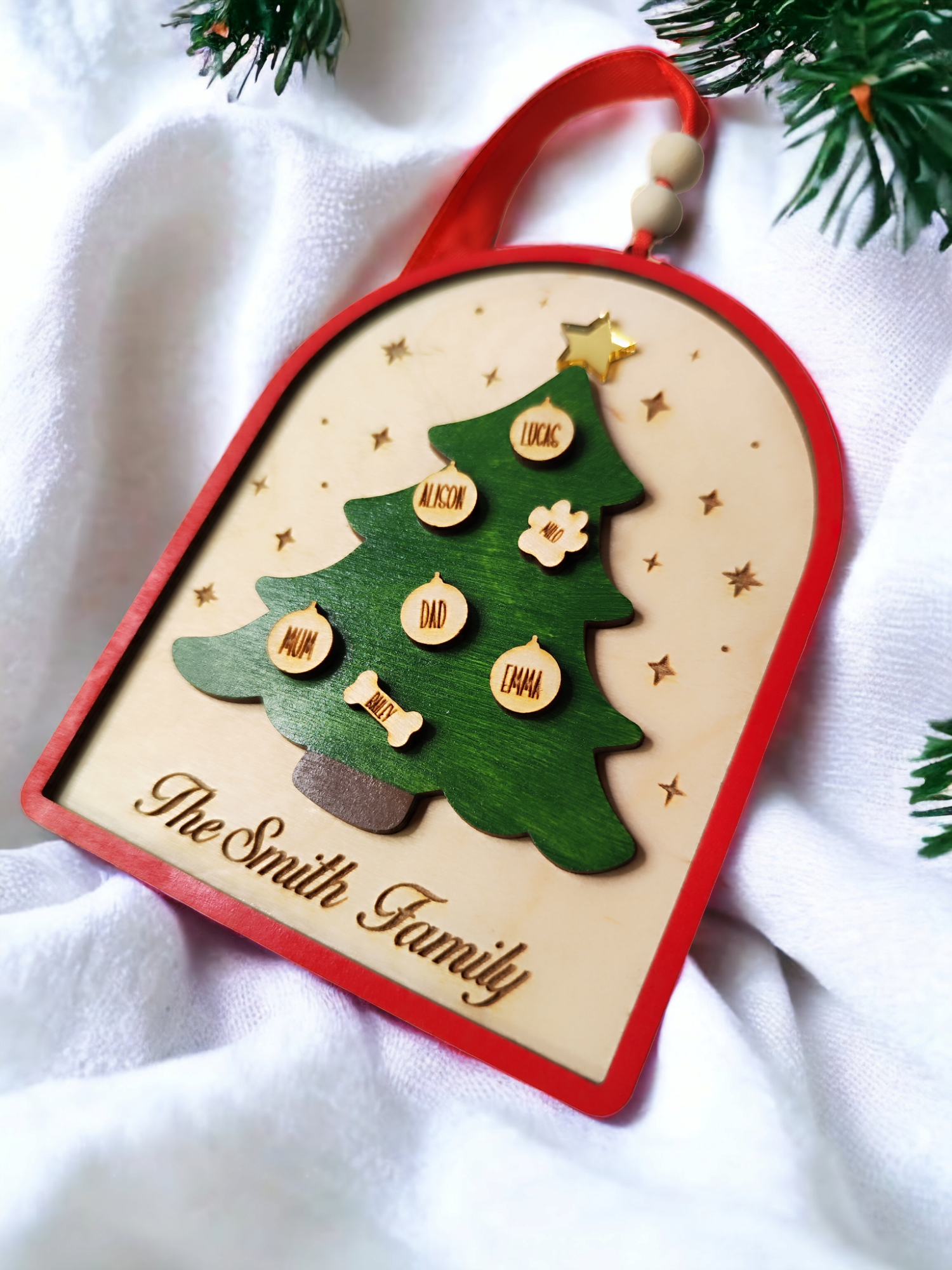 Personalised Christmas Tree Family Names