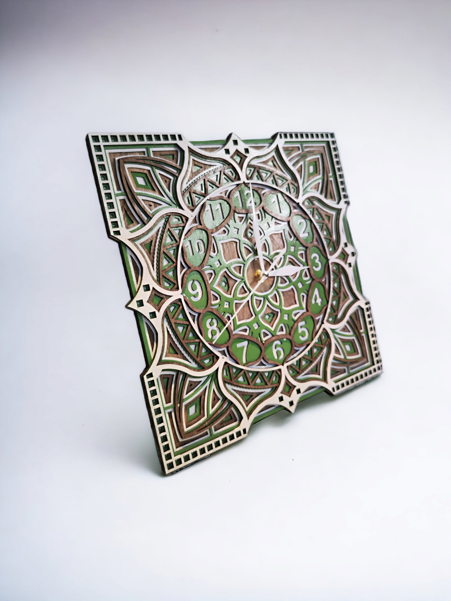 Wooden Wall Clock "Mandala"