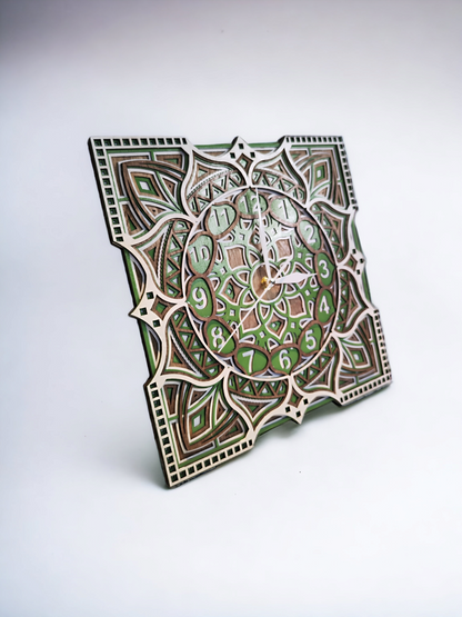 Wooden Wall Clock "Mandala"