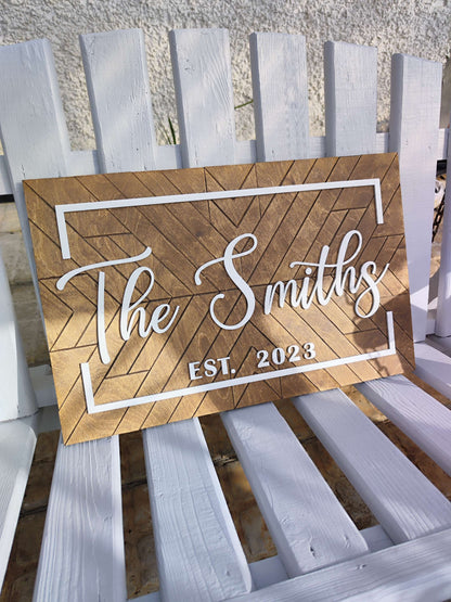 3D Wooden Personalised Family Sign
