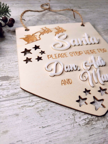 Personalised Santa Please Stop Here Sign