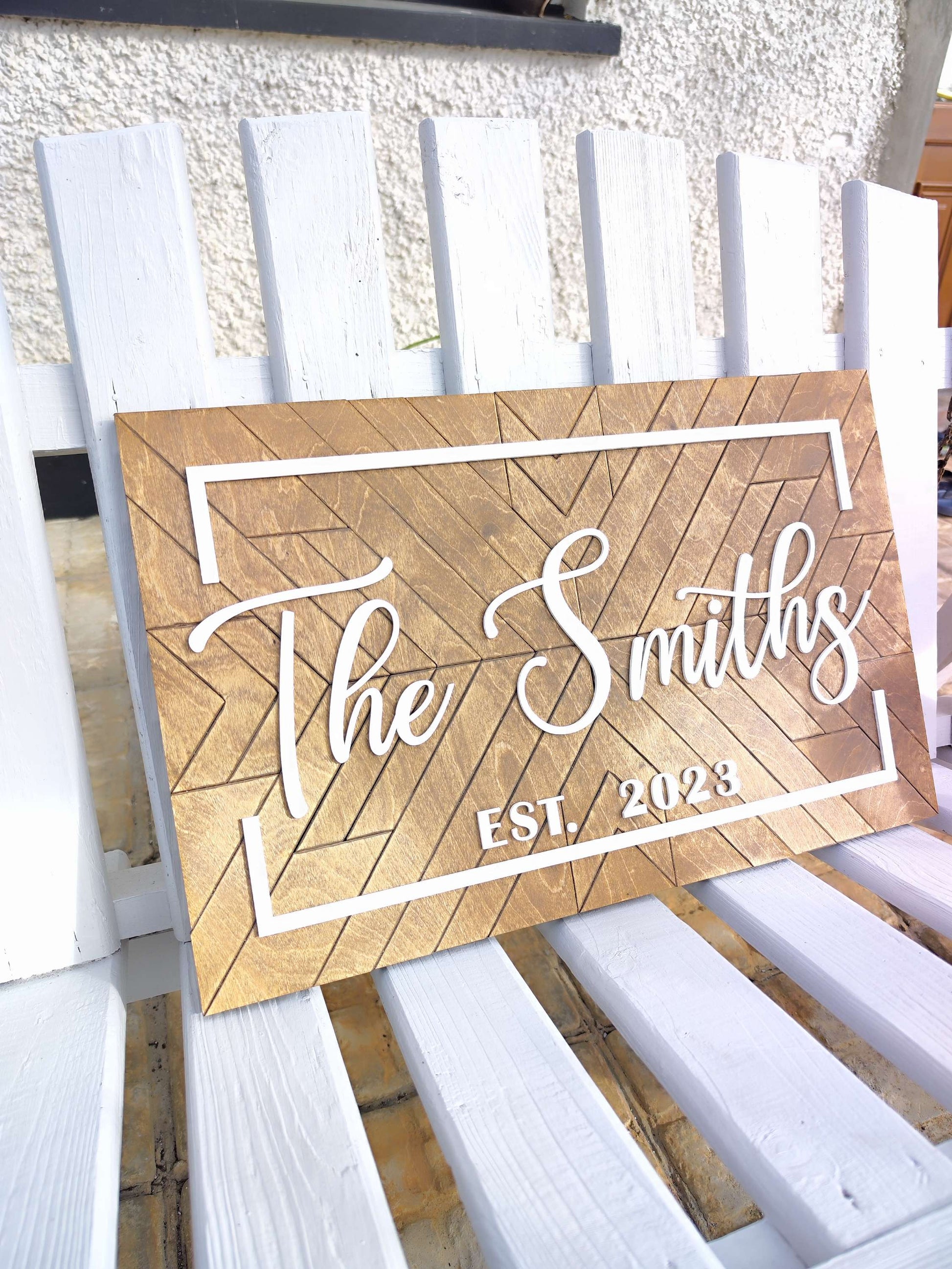 3D Wooden Personalised Family Sign