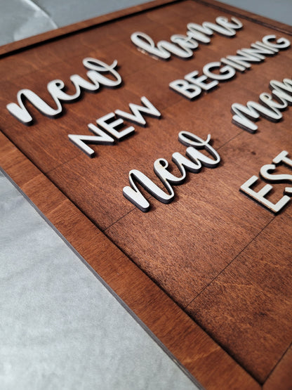 Wooden New Home Sign