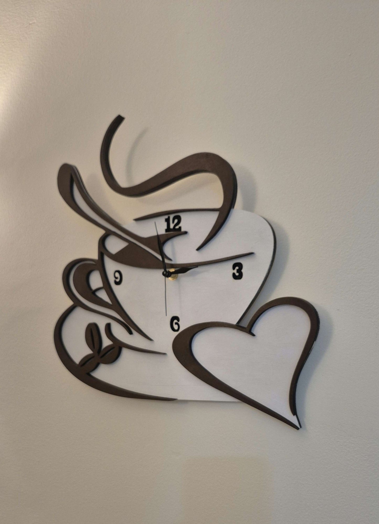 Cup of Coffee Wooden Wall Clock