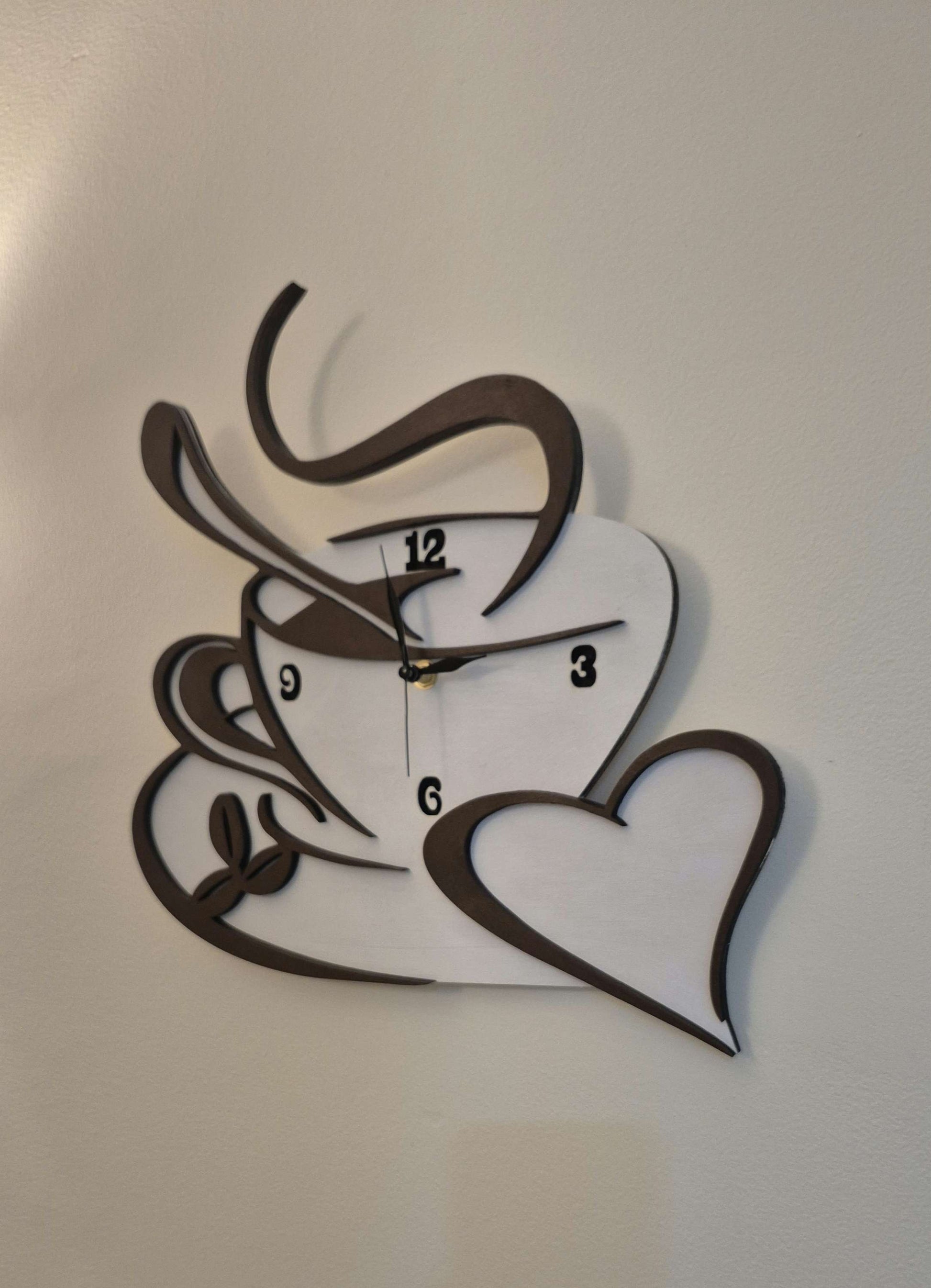 Cup of Coffee Wooden Wall Clock