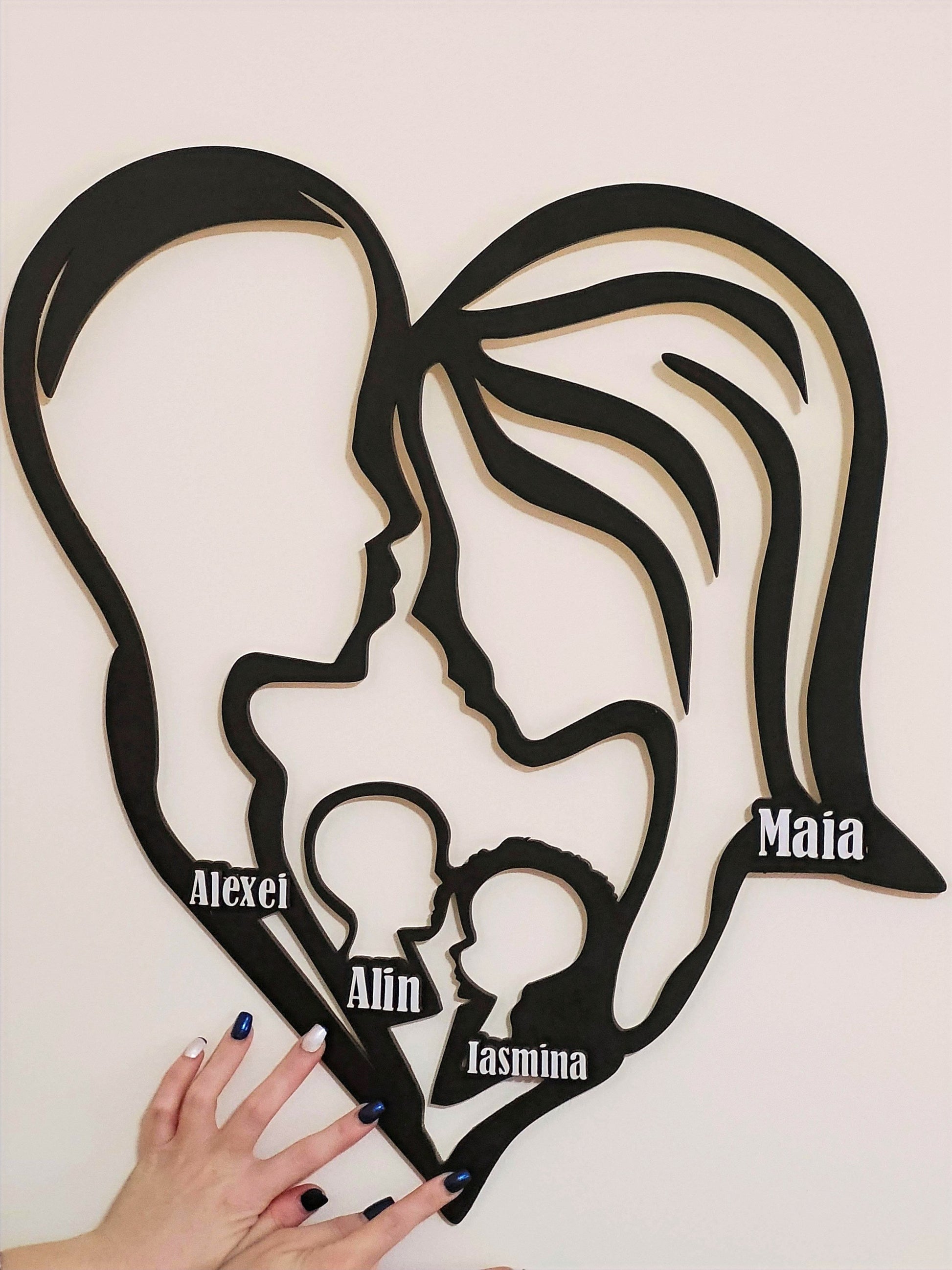 Family Silhouette 3D wall art
