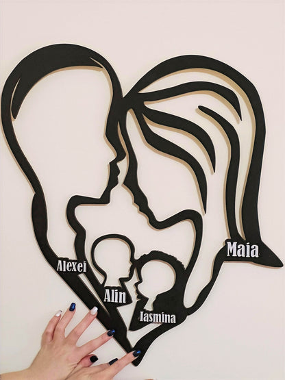 Family Silhouette 3D wall art