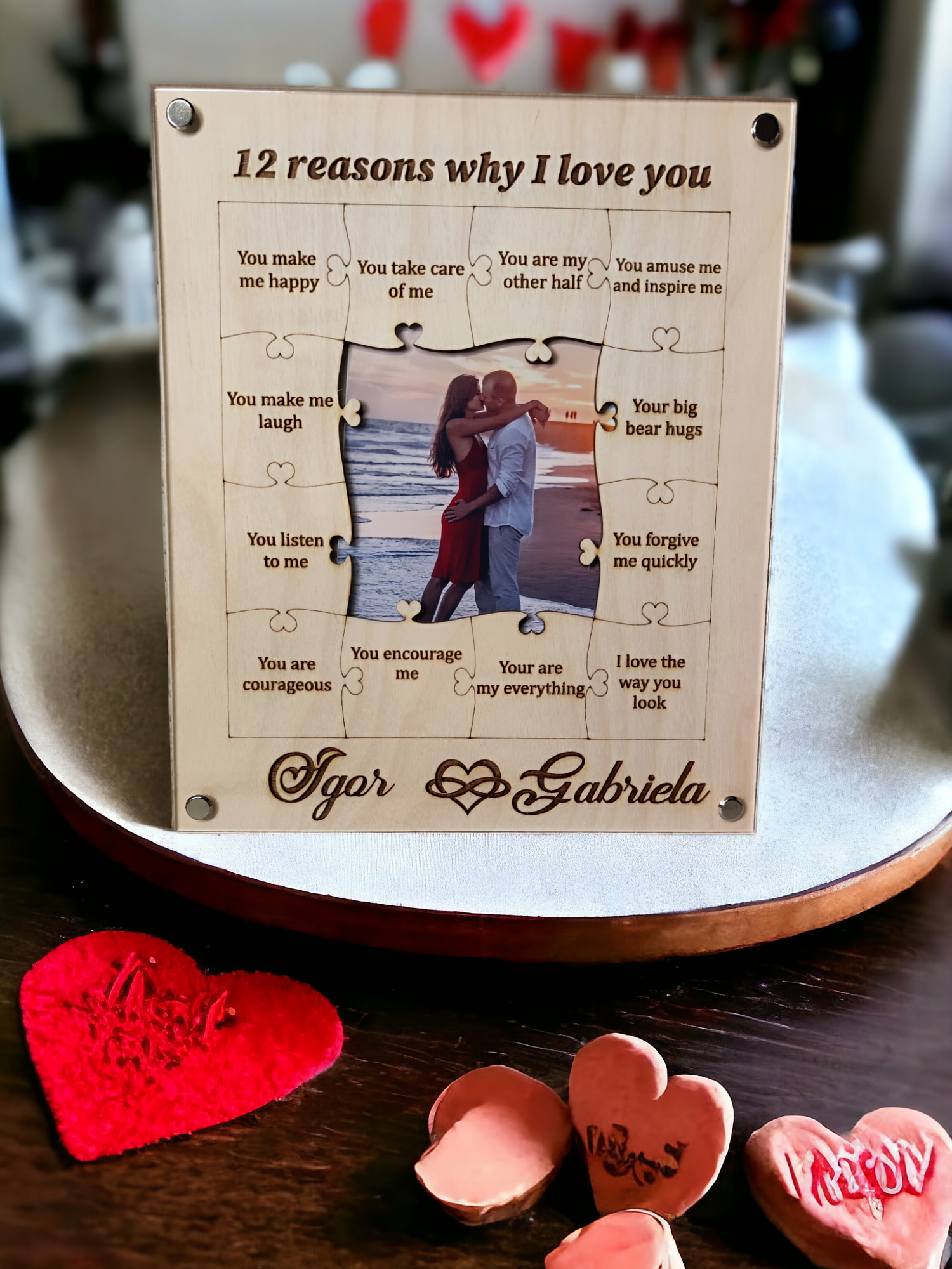 Photo Frame "12 reason why I love you", Valentine's Day Gift