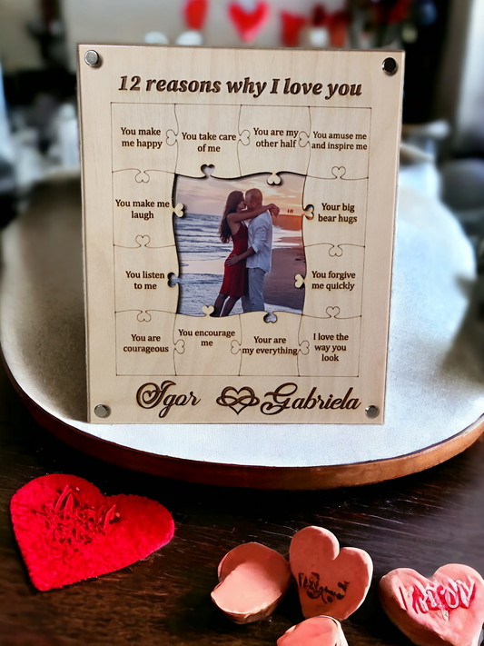 Photo Frame "12 reason why I love you", Valentine's Day Gift