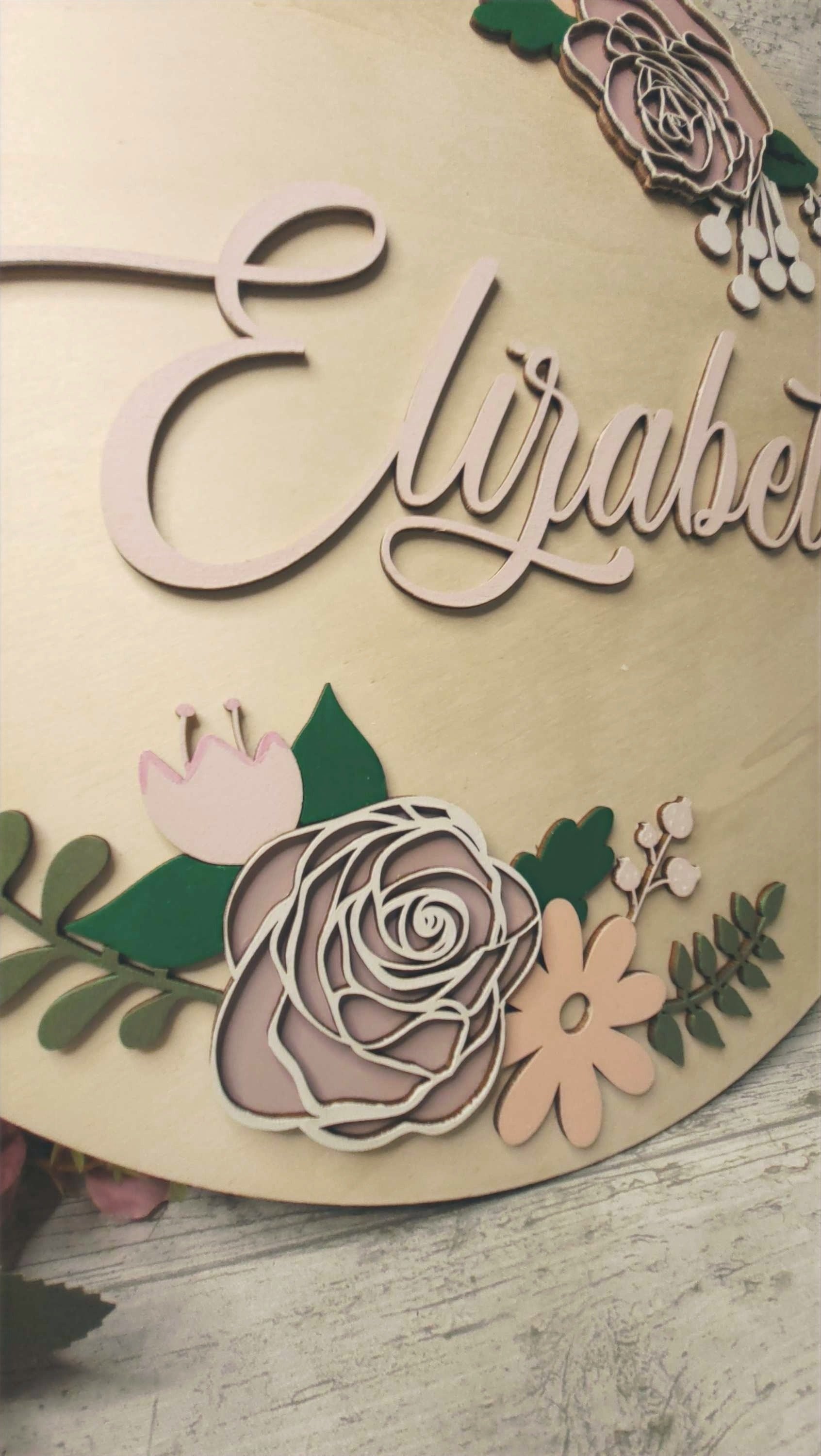 Personalised Flowers Nursery Name Plaque