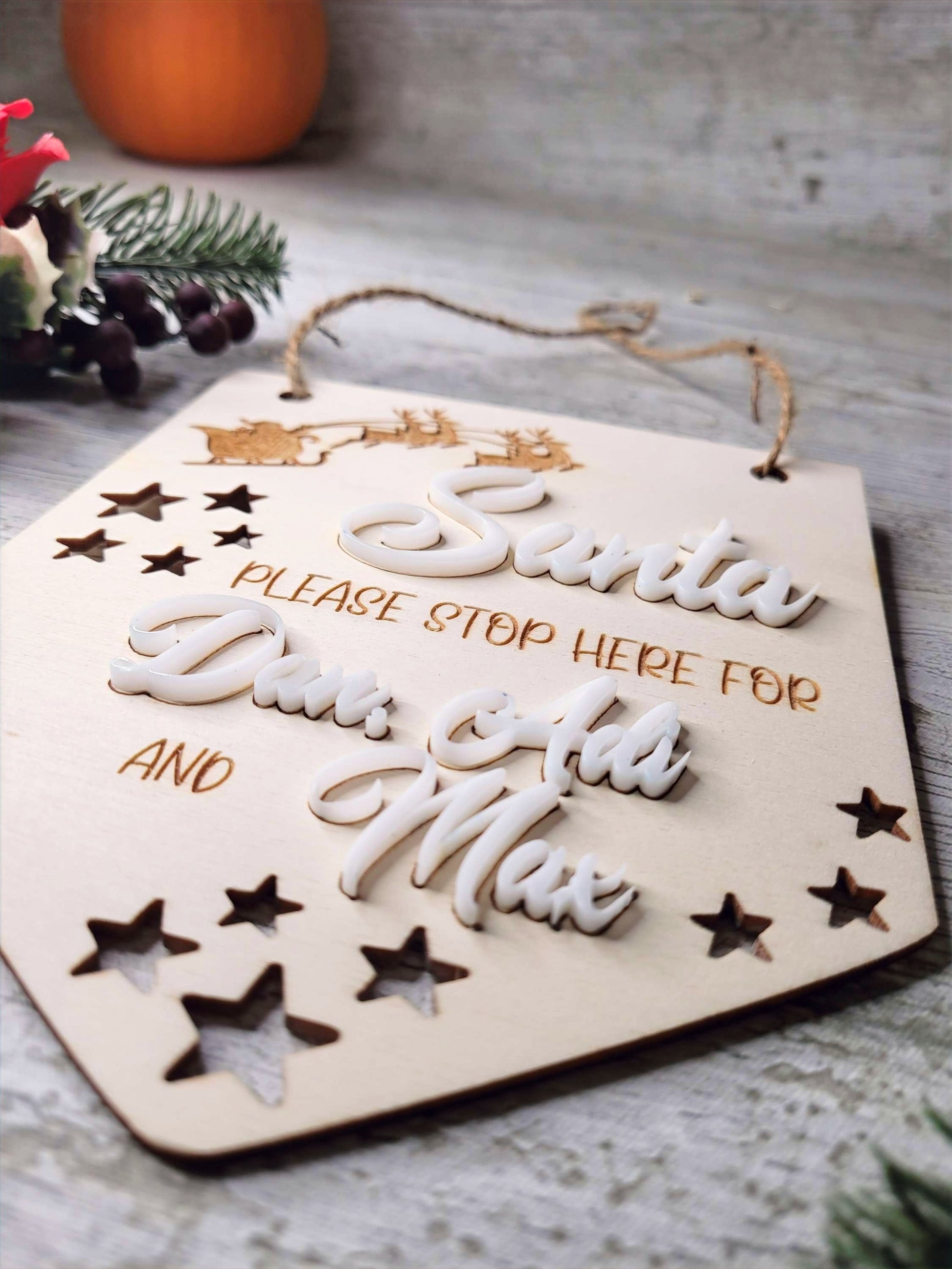 Personalised Santa Please Stop Here Sign