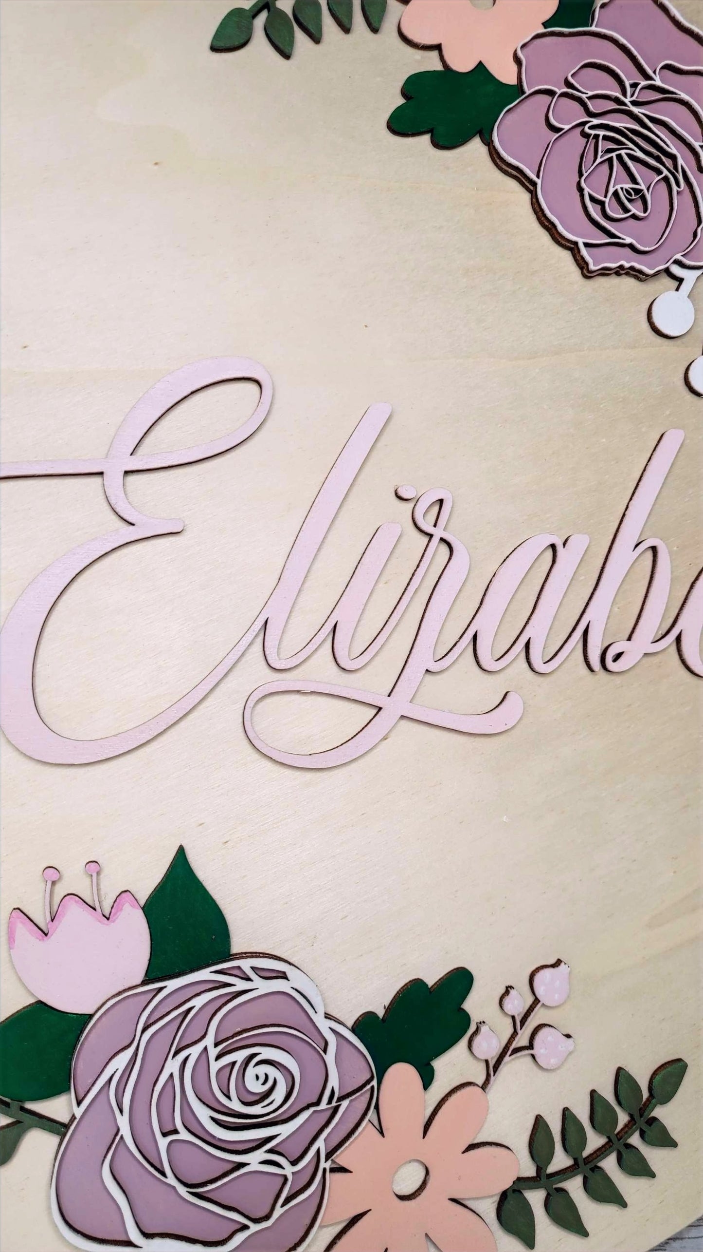 Personalised Flowers Nursery Name Plaque