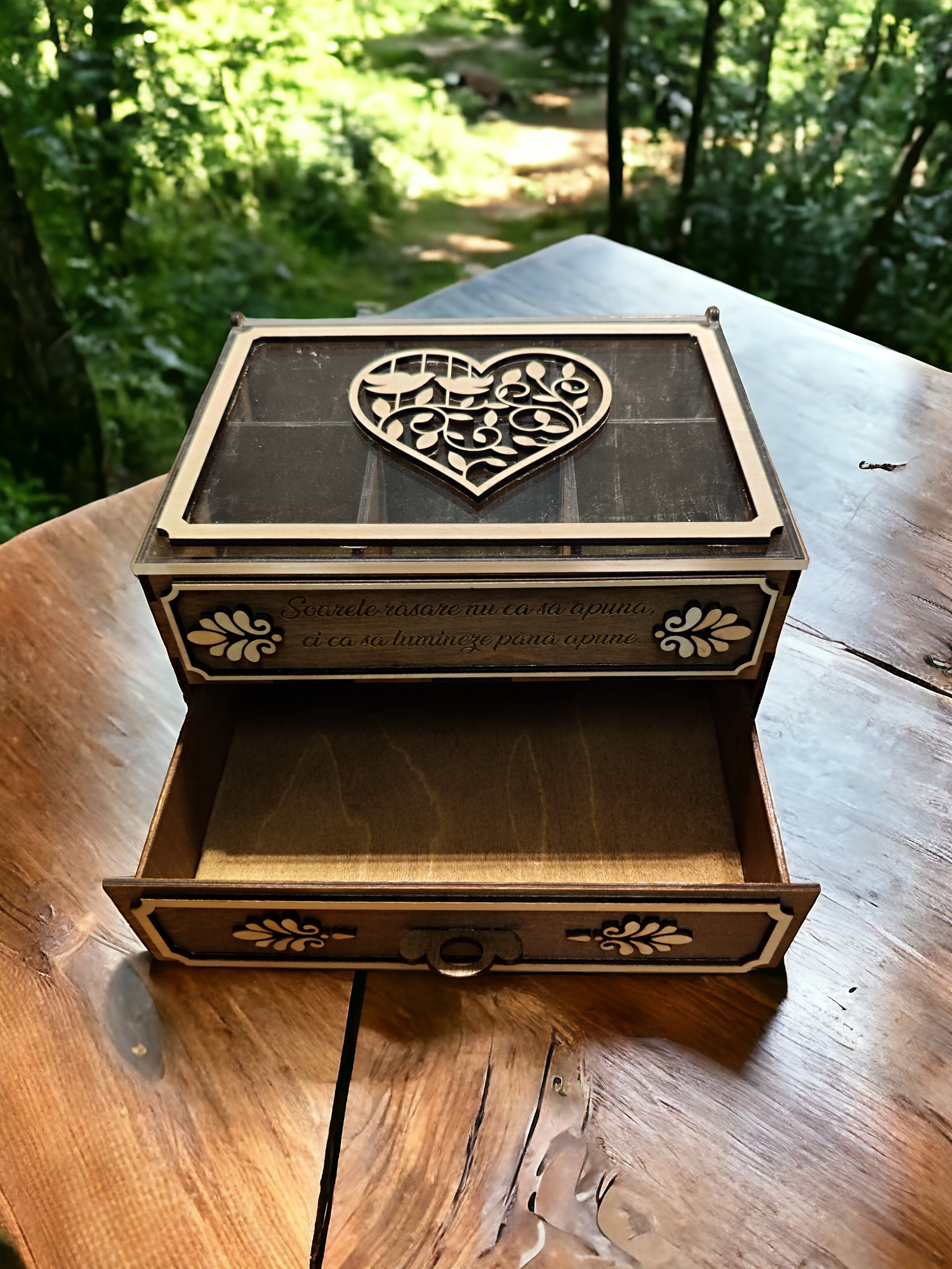 Wooden Jewelry Box with drawer