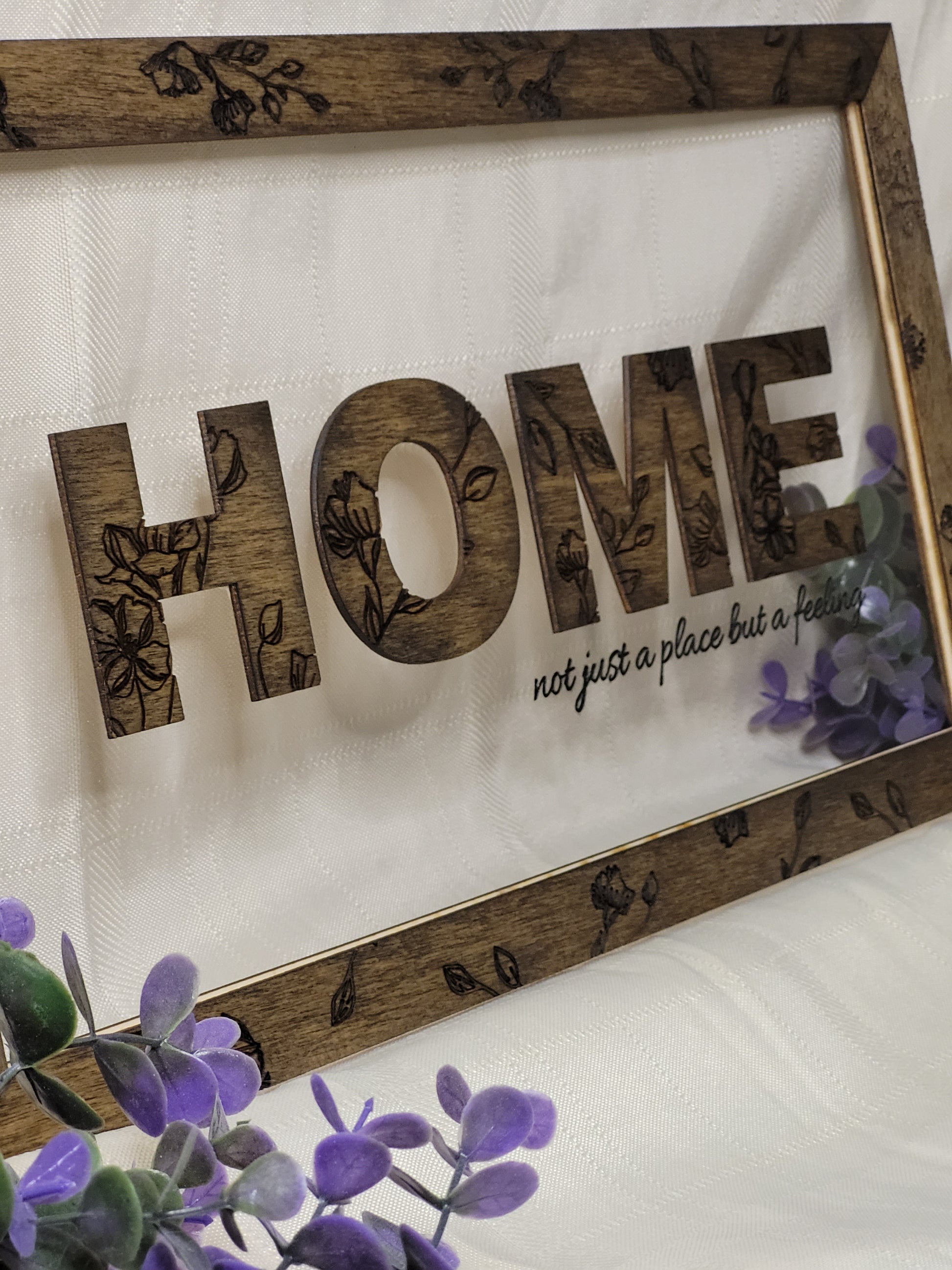 Home Quote Frame, Wild Flower designs, New Home gift