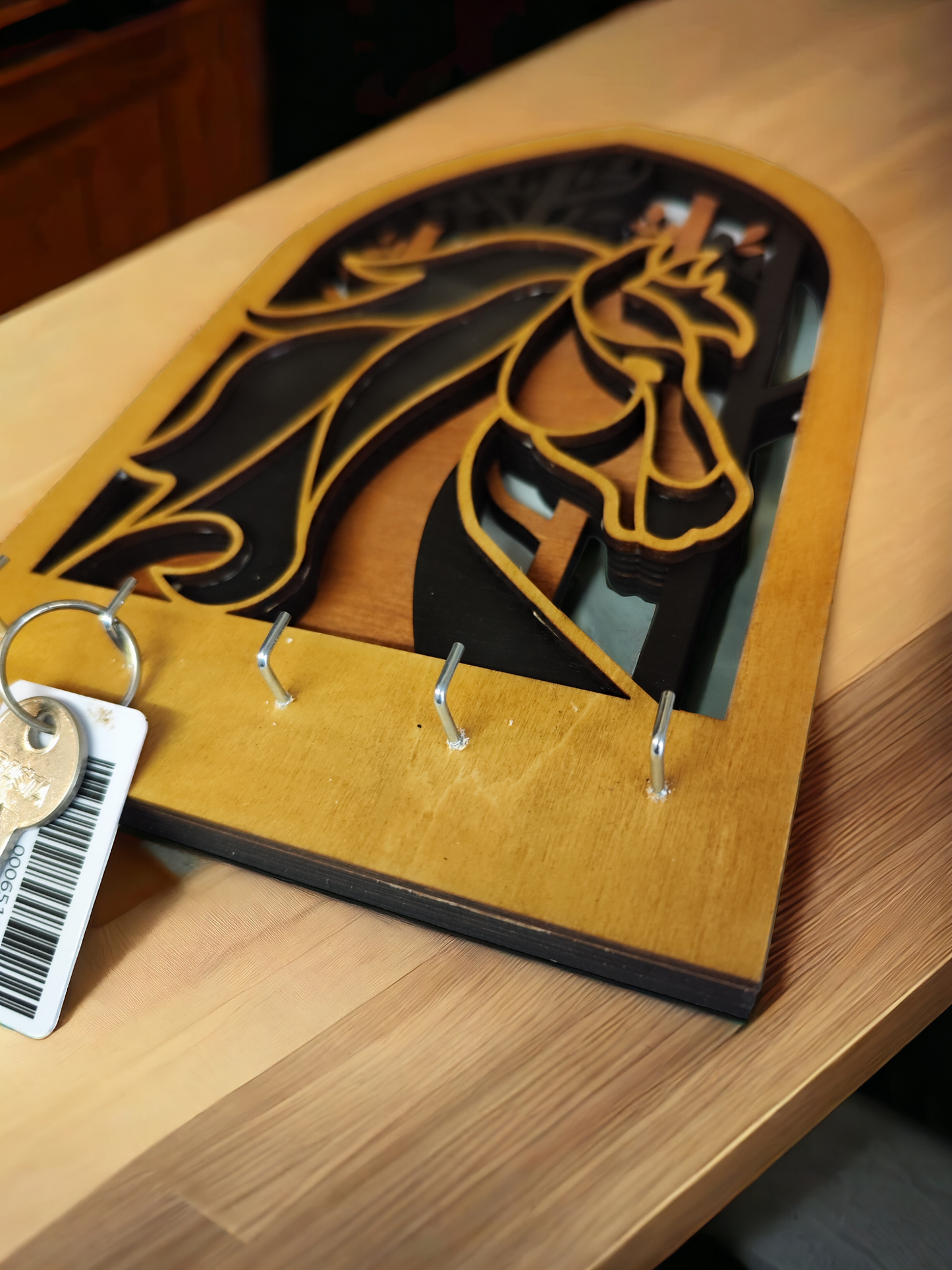 Horse Arch Wooden Key Holder