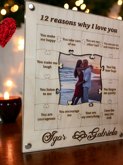 Photo Frame "12 reason why I love you", Valentine's Day Gift