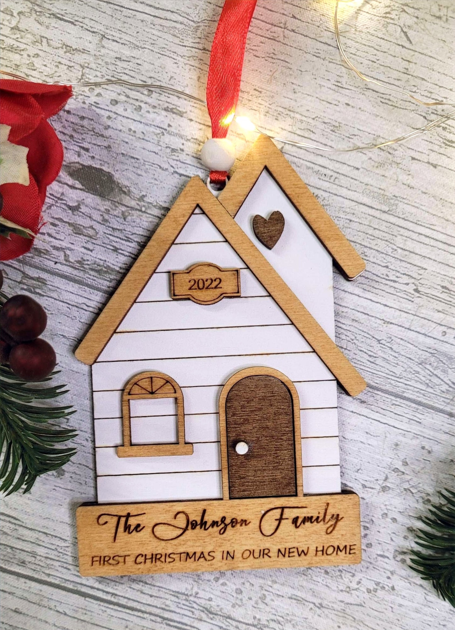 Personalised Family Christmas Ornament New Home