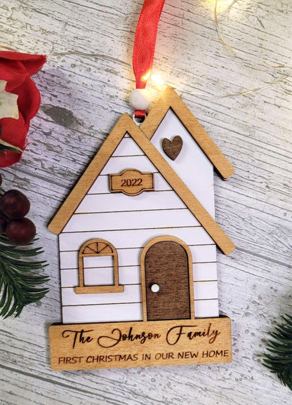 Personalised Family Christmas Ornament New Home