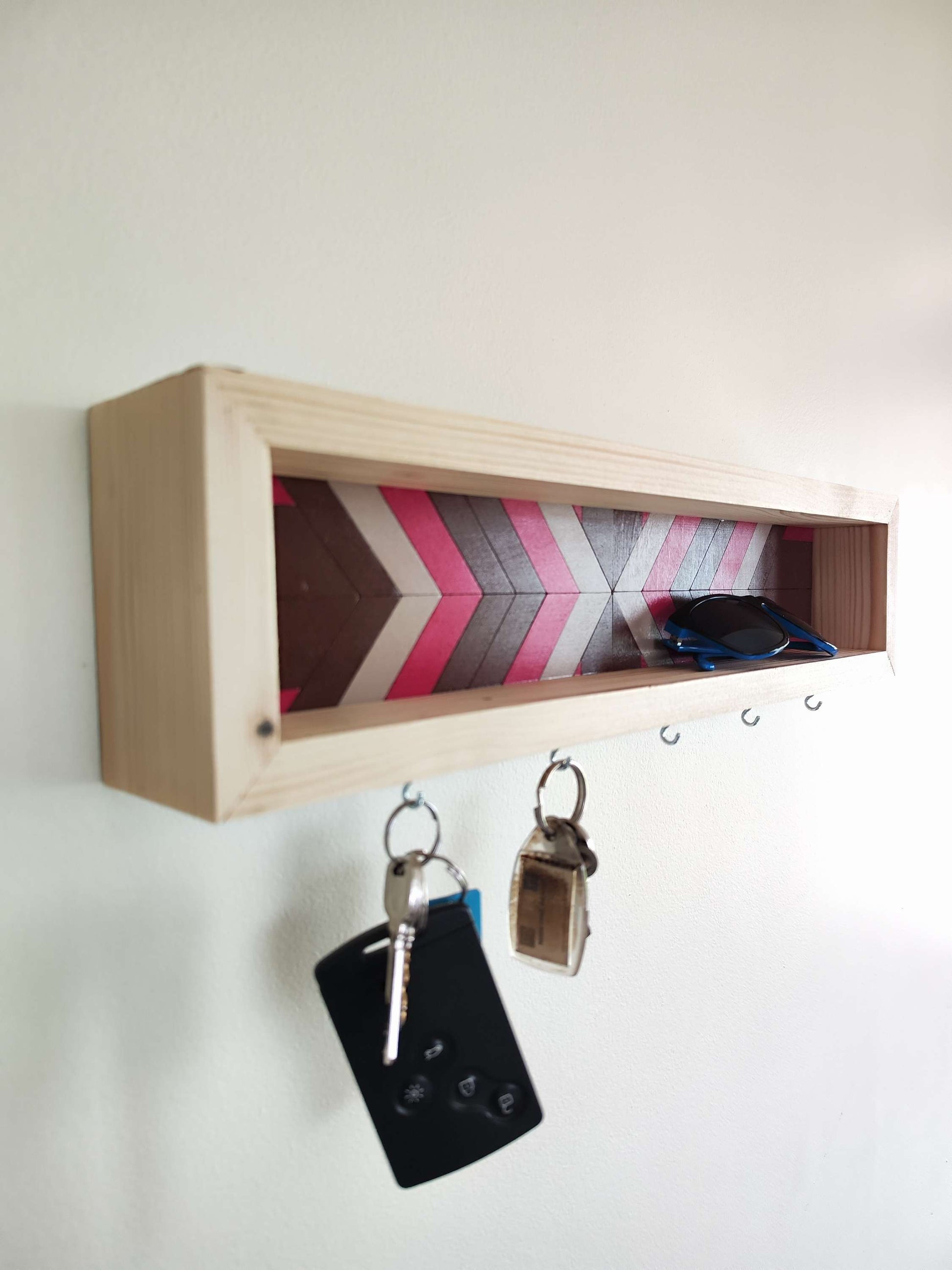 Wooden Key Holder Mosaic Design