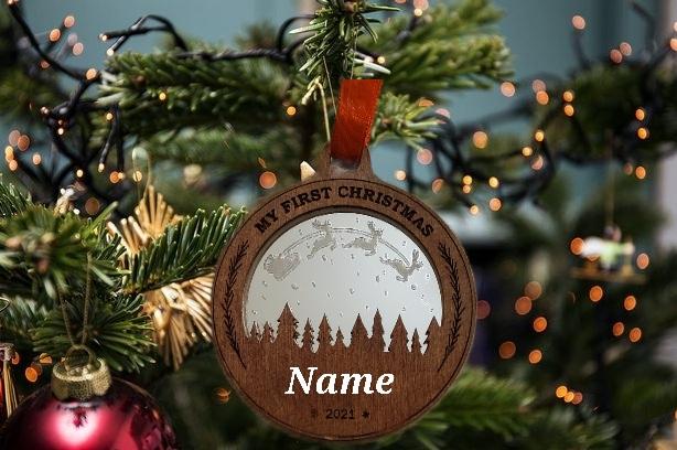 Personalised Christmas Tree Decoration "First Christmas"
