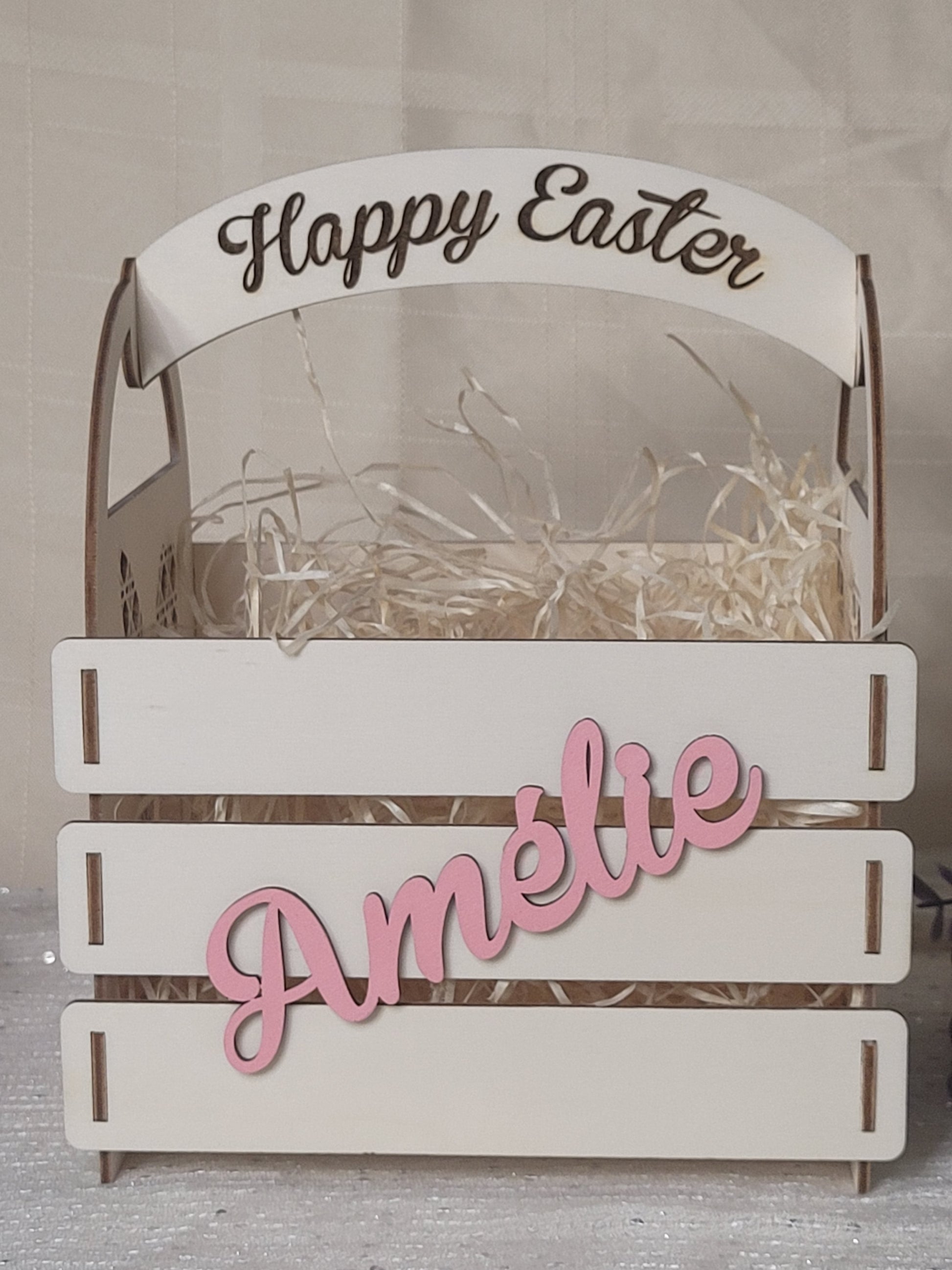 Easter personalised basket, rattan Bunny
