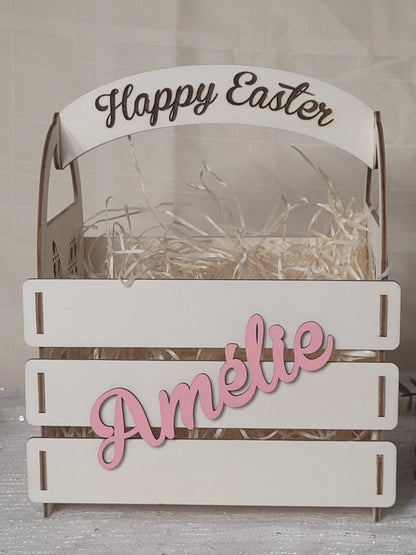 Easter personalised basket, rattan Bunny